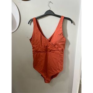 Andie Women's Cedar The Belmar Eco V Neck Wrap One Piece Swimsuit Size XLT NWT